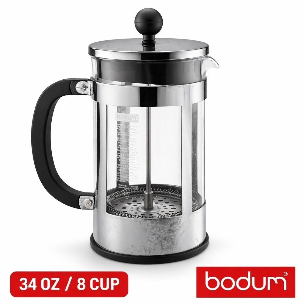 Bodum Chambord French Press Coffee Make Chrome Glass 8 Cup 34oz